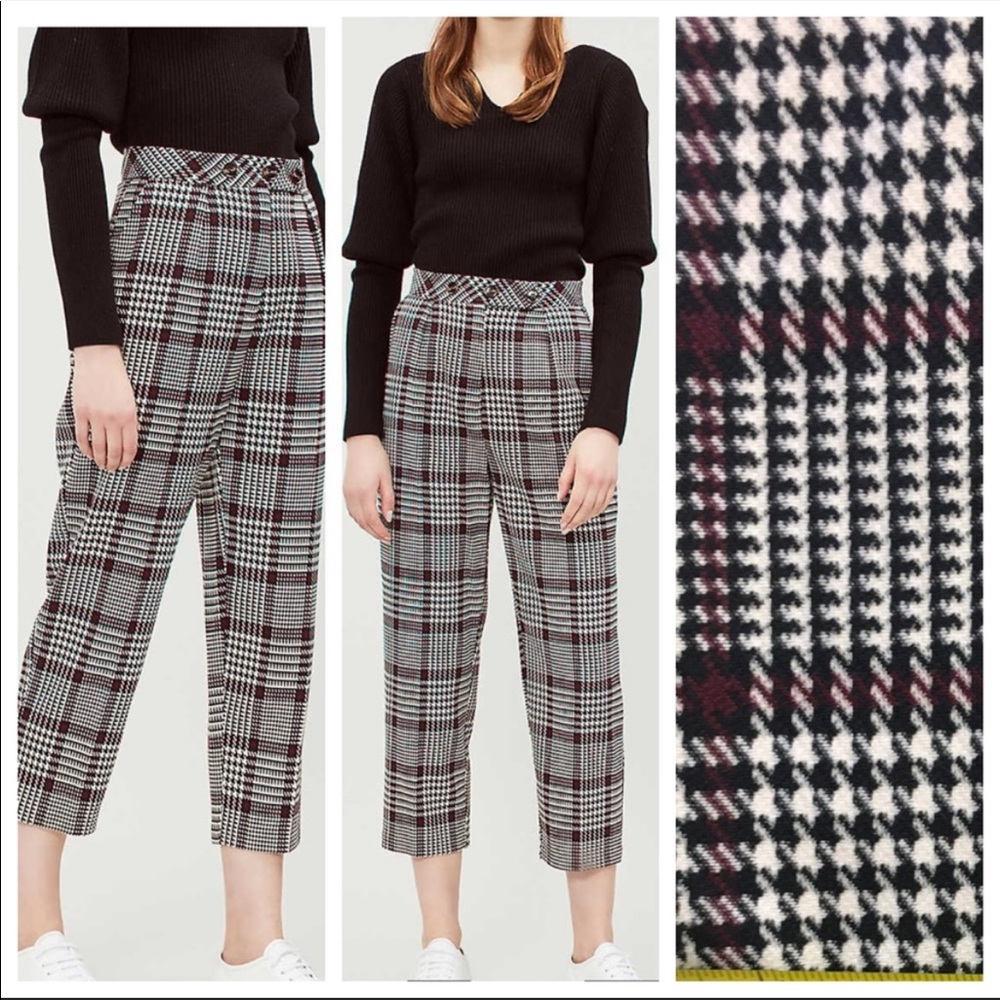 Topshop Plaid Work Pants - High Waisted